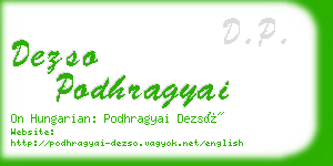 dezso podhragyai business card